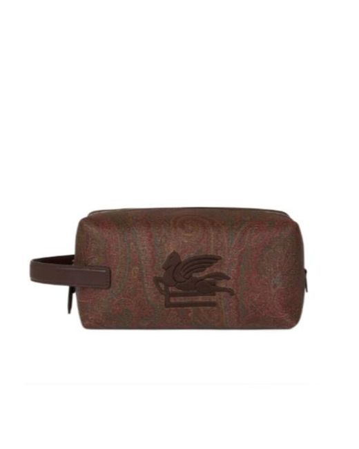Etro Brown Medium Arnica Pouch Bag for men