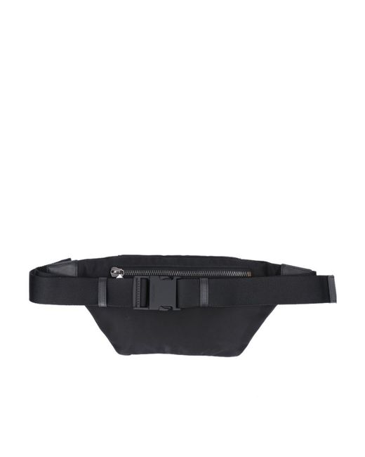 Jimmy Choo Black Finsley Logo Patch Belt Bag for men