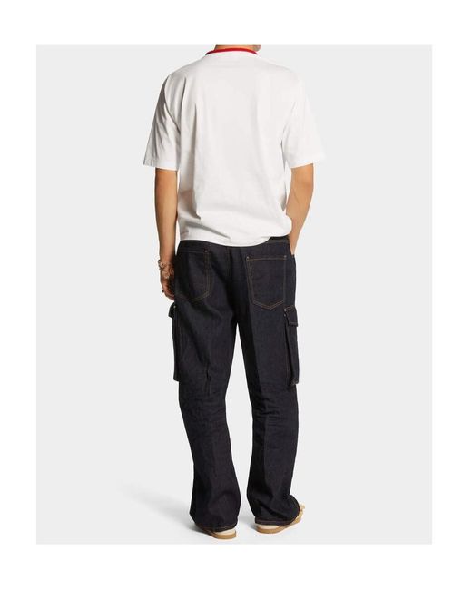 DSquared² Blue Summer Lovers Loose Cargo Jeans for men