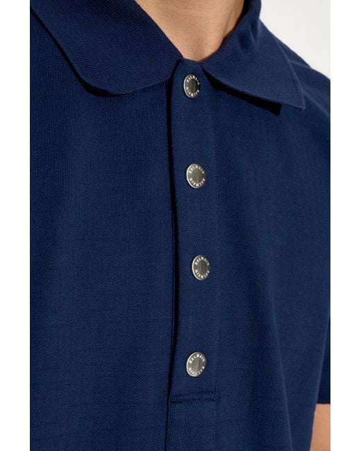 Balmain Blue Short Sleeved Polo Shirt for men