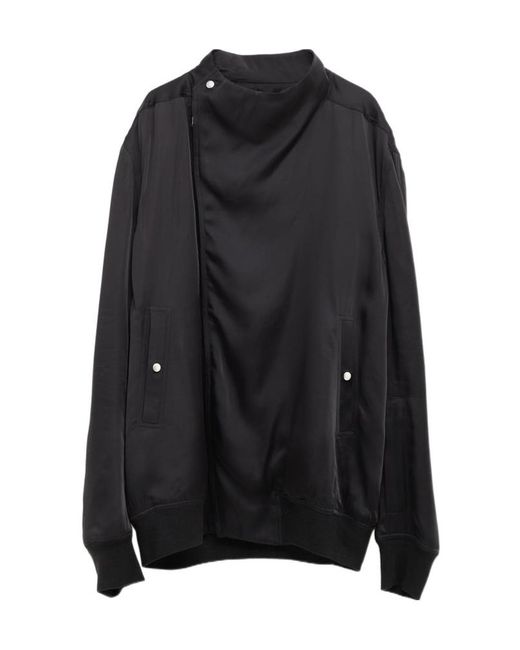 Rick Owens Black Ribbed Cuff Drop-Shoulder Jacket
