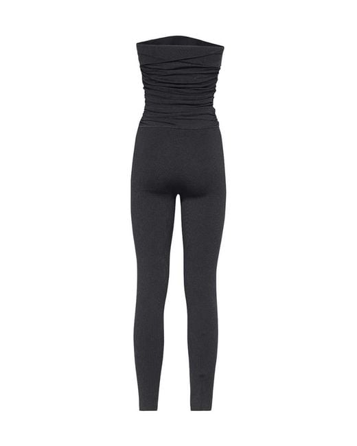 Khaite Blue Tela Strapless Fitted Jumpsuit