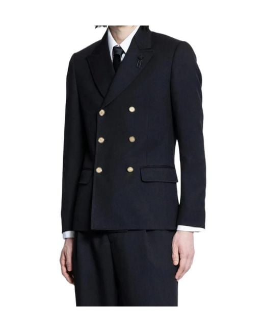 Lardini Blue Double-Breasted Blazer for men