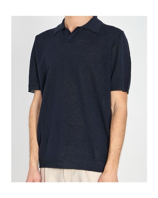 Roberto Collina Blue Mya Piqué Polo Shirt for men