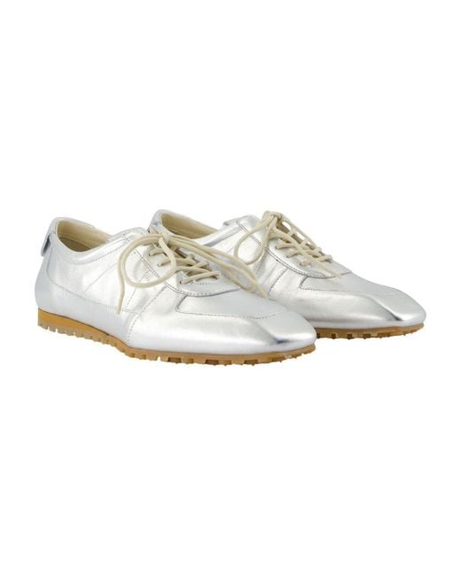 Aeyde White Uma Lace-Up Sneakers