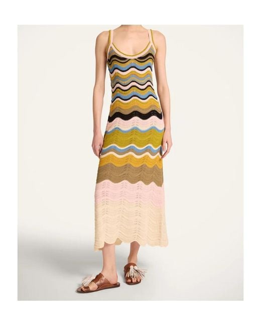 LaDoubleJ Metallic La Doublej Wave Knit Midi Dress