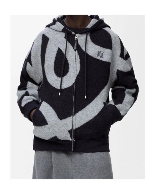 Loewe Blue Zip-Up Hoodie for men