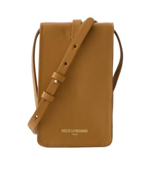 Ines De La Fressange Paris Brown Leonore Phone Shoulder Bag