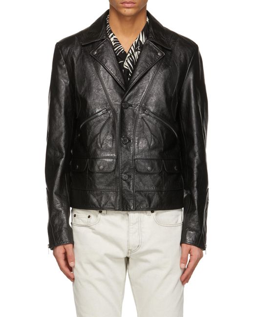 Saint Laurent Black Application Casual Jacket for men