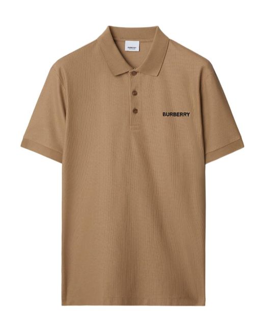 Burberry Brown Polo Shirt With Lapel Short Sleeve for men