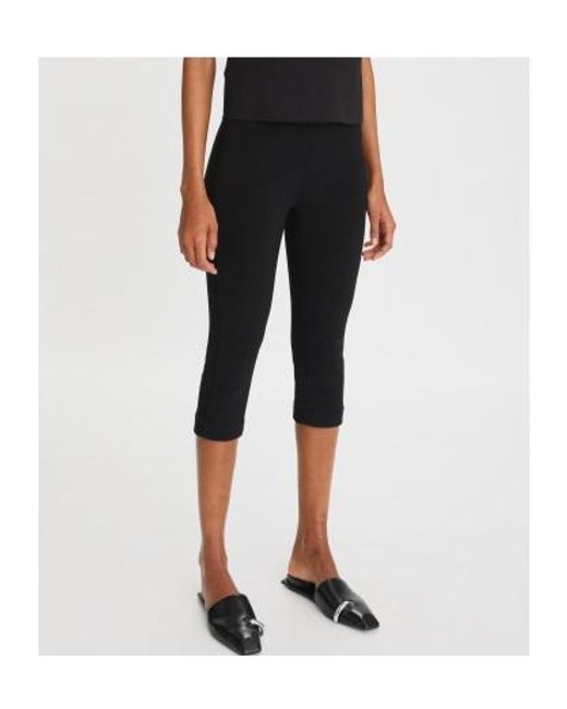 Tory Burch Black Cropped High-Waisted Leggings