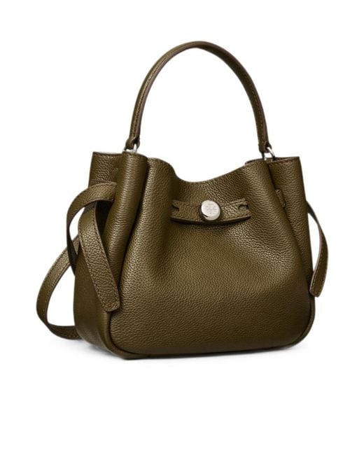 Tory Burch Brown Mini Romy Bucket Bag