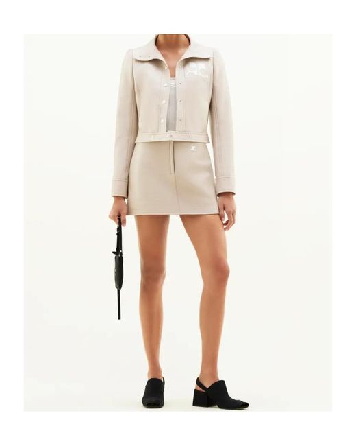 Courreges Pink Courrèges Vinyl Straight Hem Cropped Jacket