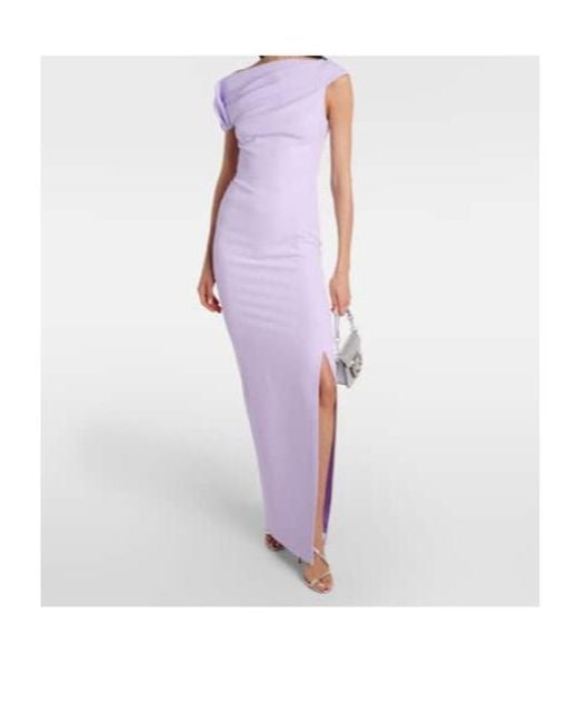 Safiyaa Purple Derra Draped Crepe Dress
