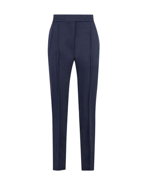 PT01 Blue Pt Torino Ambra Pressed Crease Slim-Fit Trousers