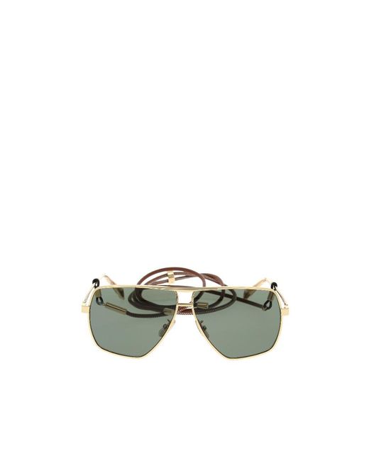 Céline Green Metal Sensitive Pilot Frame Sunglasses