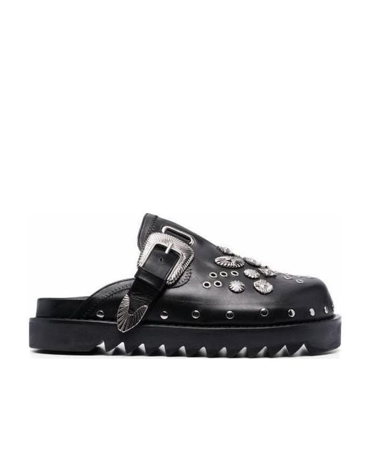 Toga Virilis Black Embellished Clogs for men