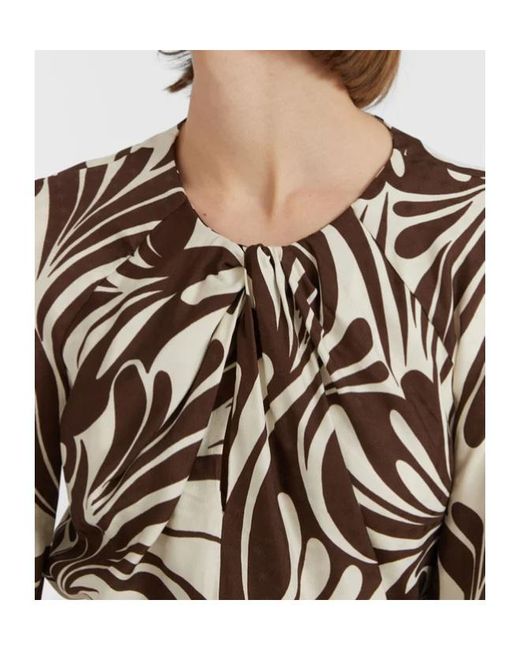 LaDoubleJ White Abstract-Print Knotted-Neck Blouse