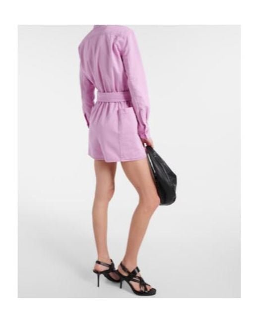 Max Mara Pink Visiera Cotton Drill Playsuit