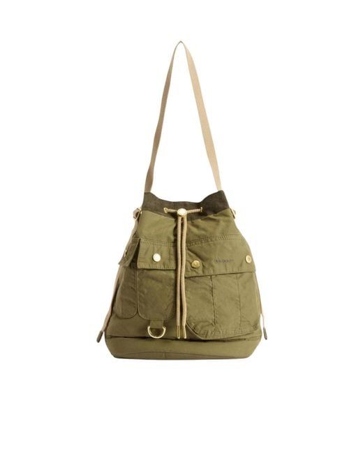Barbour Green Mia Drawstring Tote Bag