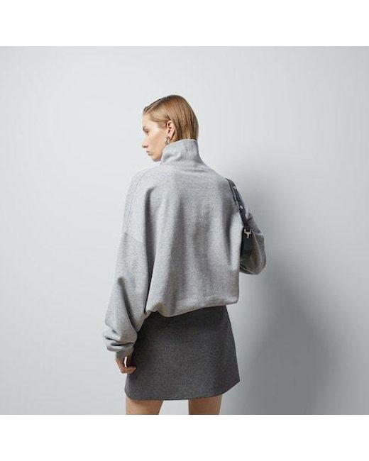 Gucci Gray Logo Embroidered Crewneck Sweatshirt