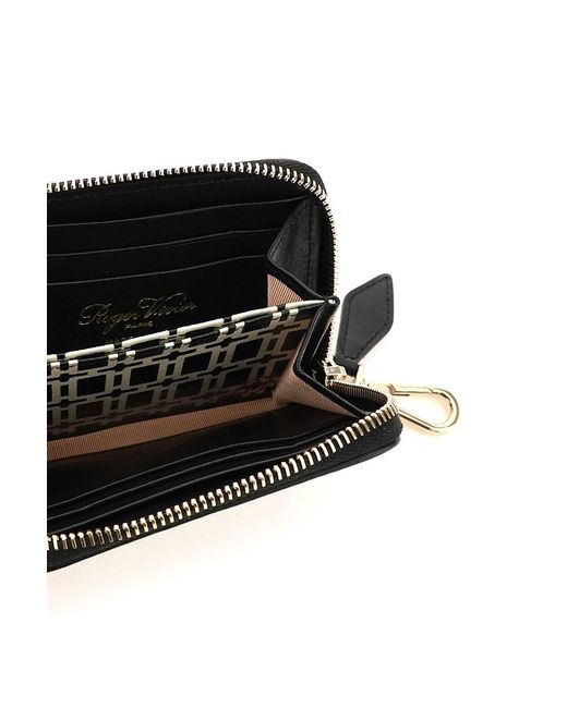 Roger Vivier White Logo Pattern Zipper Wallet