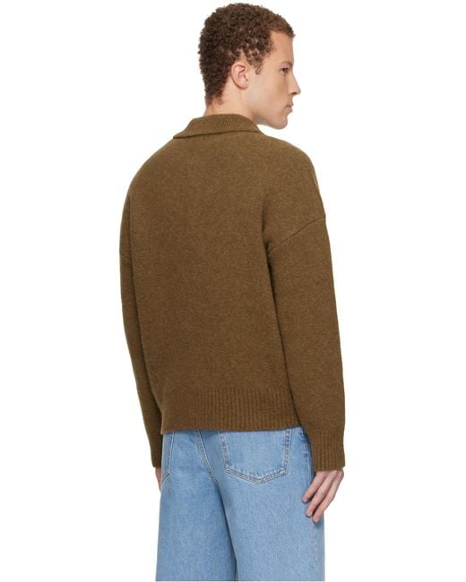AMI Brown Ami De Coeur Knitted Jumper for men