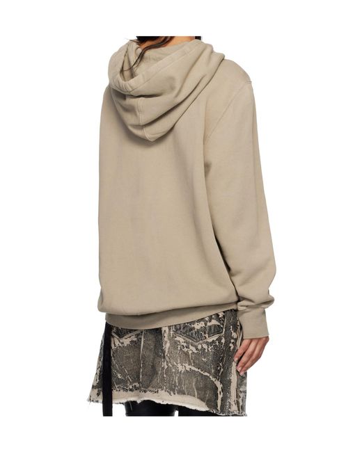 Rick Owens Natural Concordians Oversized Hooded Sweatshirt