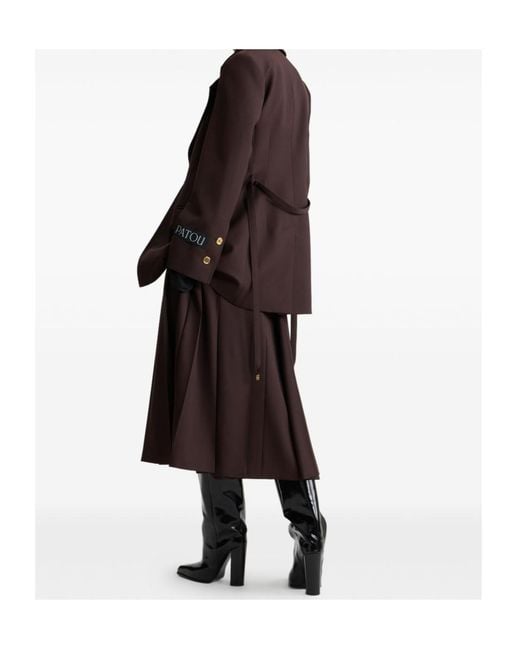 Patou Brown Collared Belted Coat