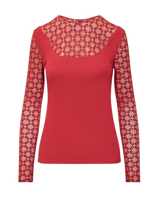 Givenchy Red Logo Round Neck Top