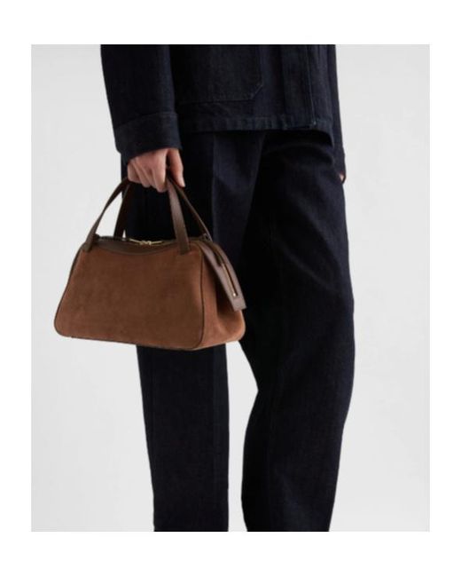 Jil Sander Brown Dune Small Shoulder Bag