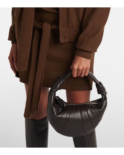 Lemaire Black Fortune Croissant Mini Leather Shoulder Bag