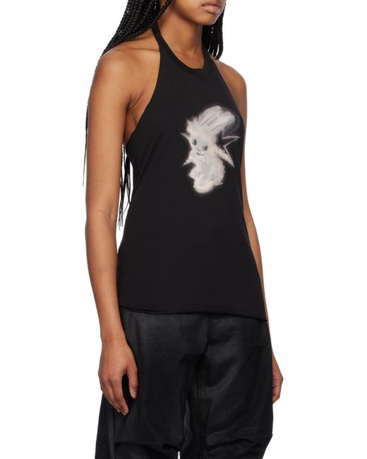 we11done Black Monster Print Neck Blouse
