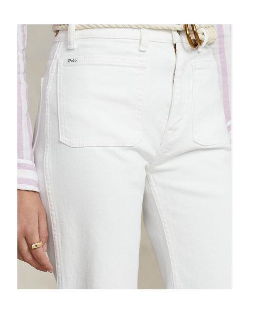 Polo Ralph Lauren White Straight-Leg Bootcut Jeans