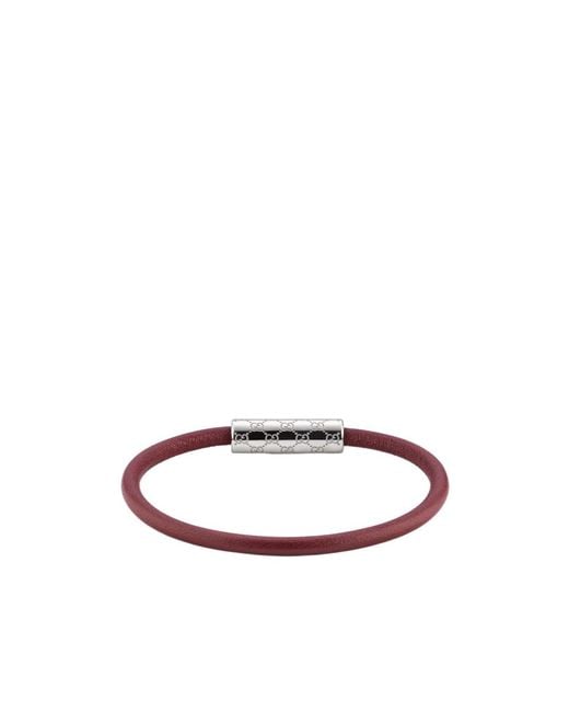 Gucci White Bracelet With Gg Detail for men