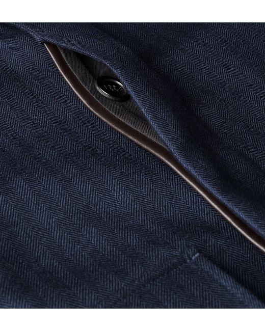 Dior Blue Blouson Jacket With Leather Collar for men