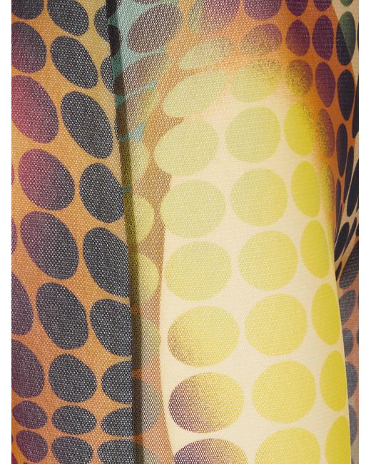 Jean Paul Gaultier Orange Optical Print Flared Pants