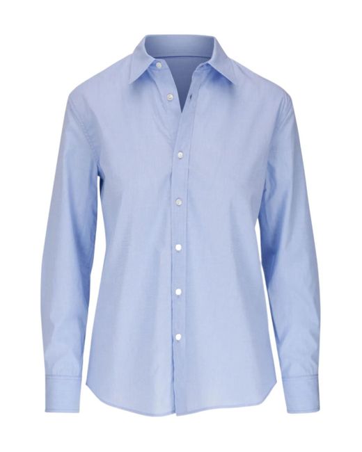 Nili Lotan Blue Long-Sleeve Cotton Shirt