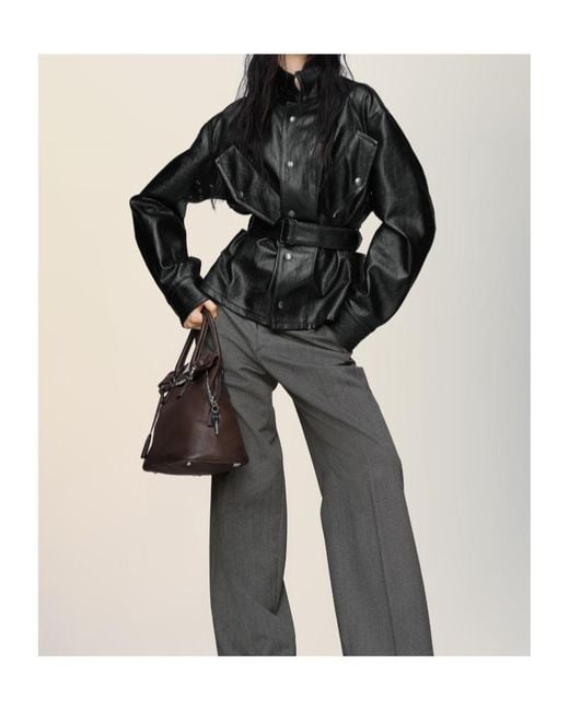 Maison Margiela Black Stand Up Collar Betled Jacket
