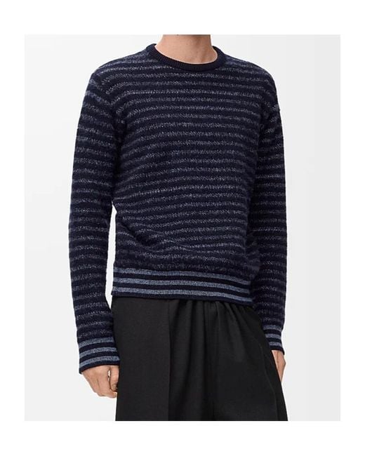 Loewe Blue Blurred Effect Striped Jumper for men