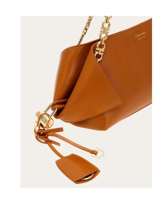 Ferragamo Brown Folded Shoulder Bag (S)