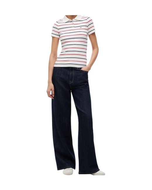 Tommy Hilfiger White Slim Fit Ribbed Polo Shirt