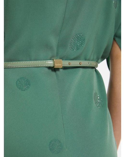 Max Mara Green Rhinestone-Embellished Dress