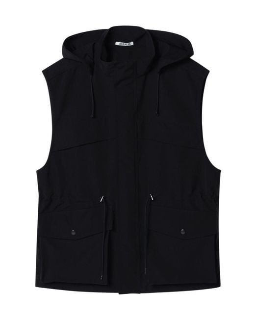 Auralee Black Zipper Vest for men