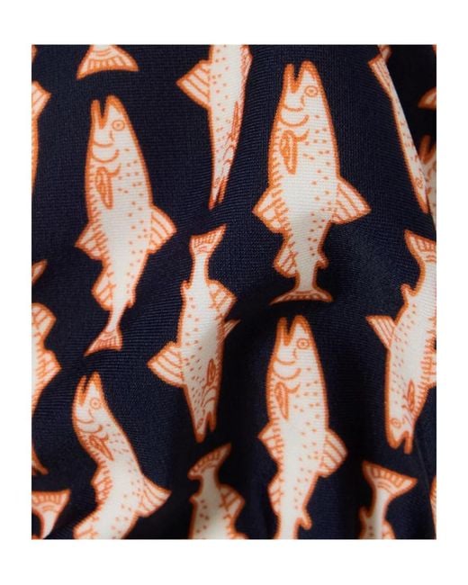 LaDoubleJ White Fish-Print Triangle Bikini Top