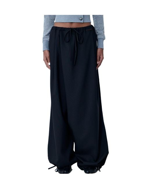 Marni Blue Wide-Leg Drawstring Trousers
