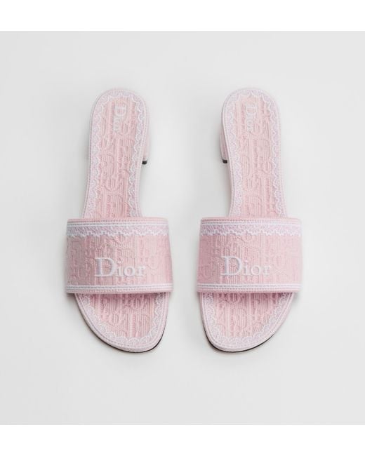 Dior Pink Amour Dentelle Heeled Slide