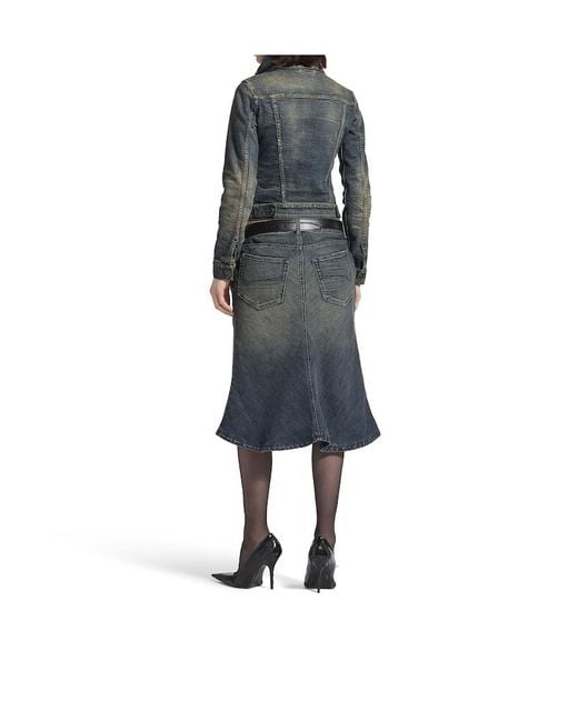Balenciaga Gray Ruched Denim Jacket