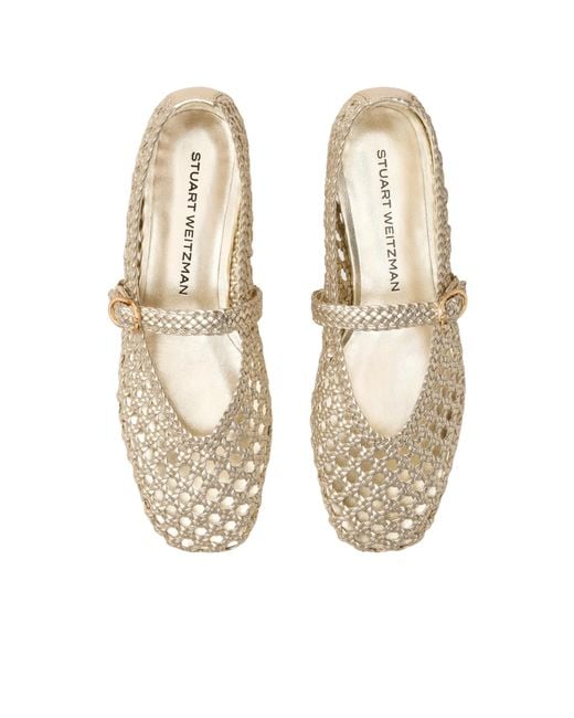 Stuart Weitzman Natural Prim Knits Mary Jane Shoes