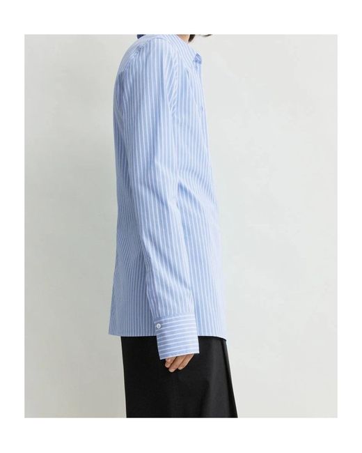 Totême Blue Striped Poplin Shirt